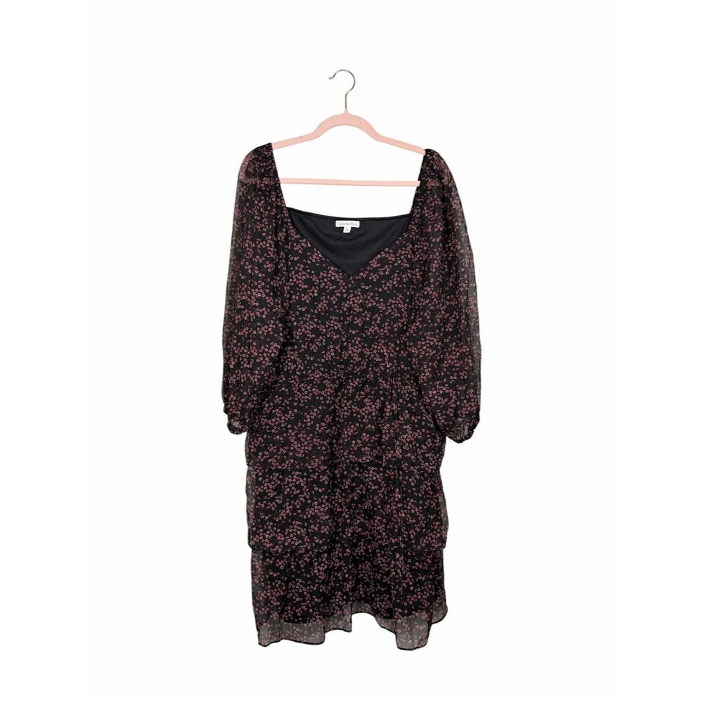 Ophelia Roe 2X Floral Tiered Dress NWT Cottagecore Romantic Puff Sleeve Plus Siz